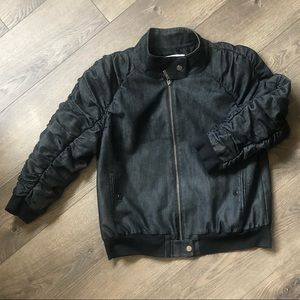 Kenneth Cole Scrunch Sleeve Zipper Jacket - Small